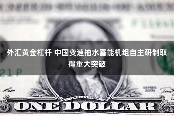 外汇黄金杠杆 中国变速抽水蓄能机组自主研制取得重大突破