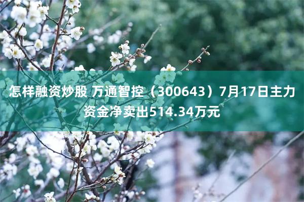 怎样融资炒股 万通智控（300643）7月17日主力资金净卖出514.34万元