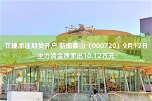 正规原油期货开户 新能泰山（000720）9月12日主力资金净卖出10.12万元