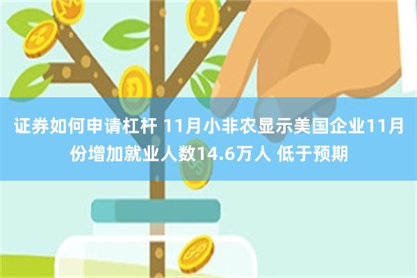 证券如何申请杠杆 11月小非农显示美国企业11月份增加就业人数14.6万人 低于预期